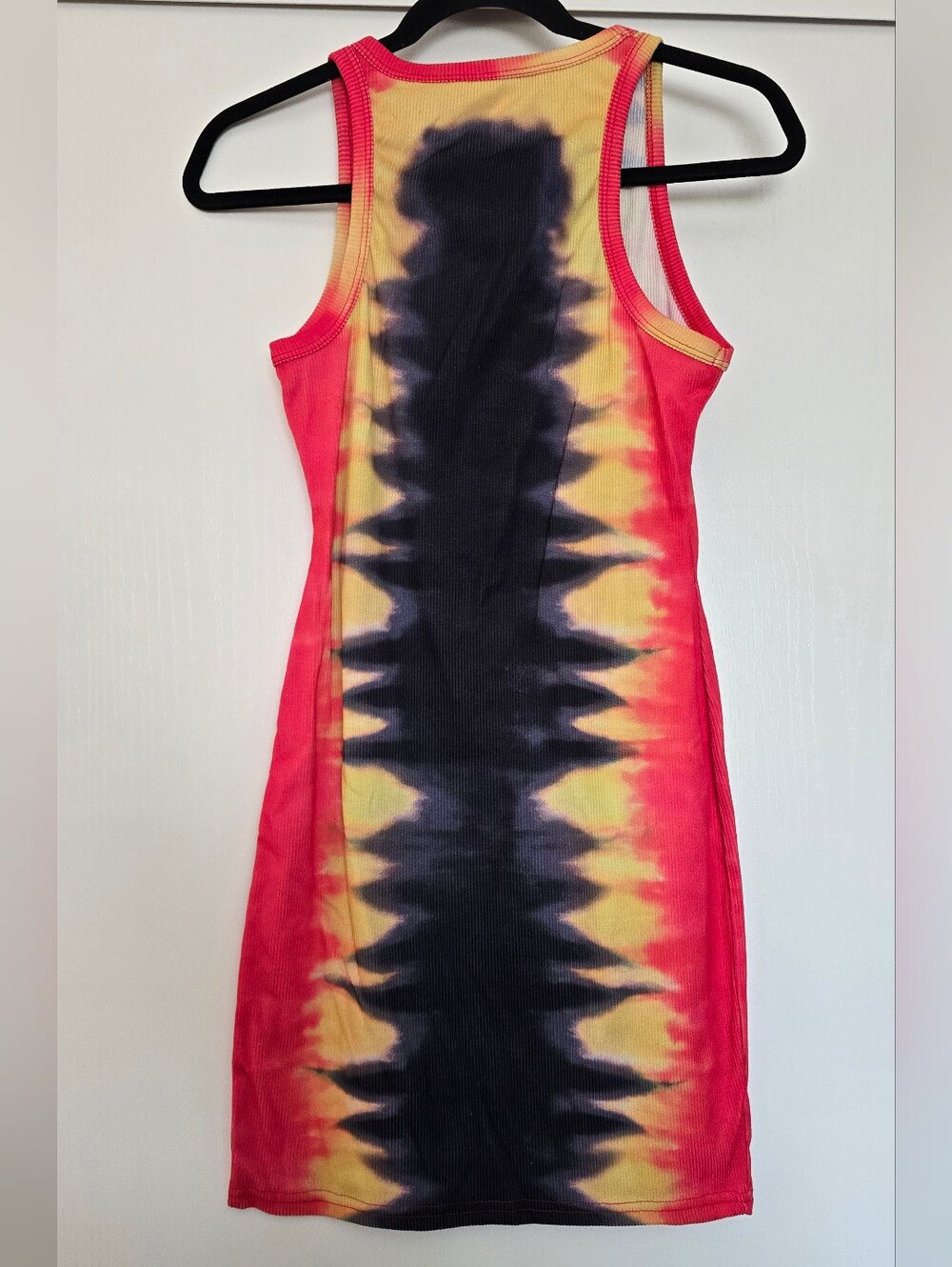 Ribbed Tiger Print Tie-Dye Bodycon Y2K Streetwear Sleeveless Dress - Picture 3 of 3
